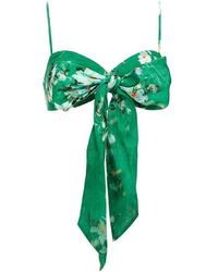Zimmermann - Everley Bow Floral-Pattern Linen Bralette - Lyst