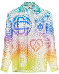 CASABLANCA - Silk Shirt 'Halftone Logo' Relaxed Fit - Lyst