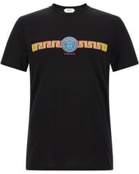 Versace - Baumwoll-T-Shirt Mit 'Medusa'-Print - Lyst