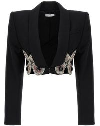 Area - Blazer 'Embroidered Butterfly Cropped' - Lyst