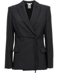 Nensi Dojaka - Double Breast Drawstring Blazer Jacket - Lyst