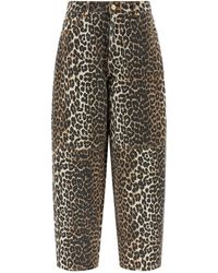 Ganni - 'Leopard Printed Stary' Jeans - Lyst