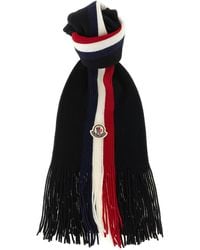 Moncler - Sciarpa Lana Tricolore - Lyst