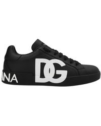 Dolce & Gabbana - Leder Portofino -Sneakers mit DG -Logo - Lyst