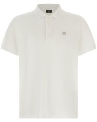 Fendi - Ff Metallic Logo Shirt Polo Bianco-Uomo - Lyst