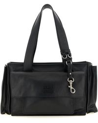 Miu Miu - Tote Bag With Snap Hook Detail - Lyst