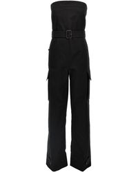 Saint Laurent - Bustier Jumpsuit With Detachable Belt - Lyst