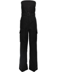 Saint Laurent - Bustier Jumpsuit With Detachable Belt - Lyst