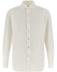 Finamore 1925 - Micro-Corduroy Shirt With Spread Collar - Lyst