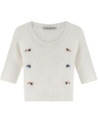 Alessandra Rich - Sweater 'Carded Mohair Knit Jumper With Embroidery' - Lyst