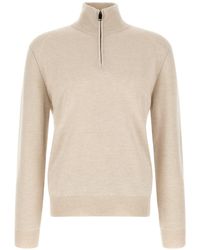 Brioni - High Neck Sweater With Zip - Lyst