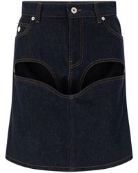Jean Paul Gaultier - 'denim Mini Skirt With Cuts And Turn Up' Skirt - Lyst