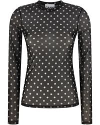 Ganni - 'printed Sheer' Sweater - Lyst