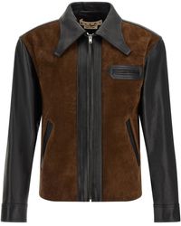 Marni - Leather Jacket With Sculptural Collar - Lyst