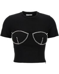 Area - T-Shirt "Crystal Bustier Cup" - Lyst