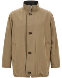 AURALEE - Wool And Leather Reversible Jacket - Lyst