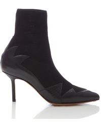 black illusion heel sock ankle boots
