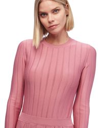 CASASOLA Pink Long-sleeve Knit Bodysuit