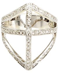 Campbell Diamond Shield Ring - Metallic