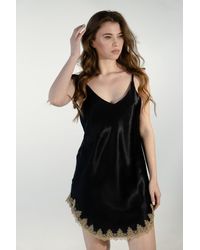 KÂfemme Baroque Silk Nightgown - Black