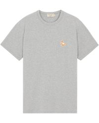 Maison Kitsuné Button Down Classic Shirt With Grey Fox Head Patch