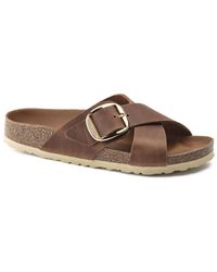 Birkenstock Leather Arizona Big Buckle Fl Hex in Dusty Blue (Blue) | Lyst