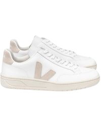 Veja V12 Leather Extra White Camel - Lyst