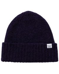 Norse Projects - Brushed Lambswool Beanie Dark Navy - Lyst