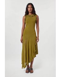 Karen Millen - Ruffle Trim Knitted Maxi Dress - Lyst