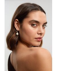 Karen Millen - Modern Pearl Earrings - Lyst