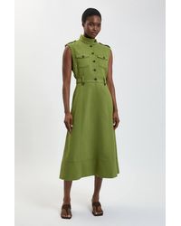 Karen Millen - Herringbone Texture Utility Dress - Lyst