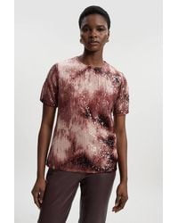Karen Millen - Ombre Sequin Woven Strong Shoulder Top - Lyst