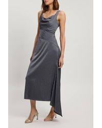 Karen Millen - Hammered Satin With Cowl Neck Strappy Woven Maxi Dress - Lyst