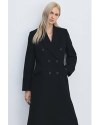 Karen Millen - Forever Wool Double Breasted Tailored Midi Coat - Lyst