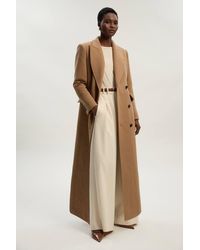 Karen Millen - Forever Wool Blend Tailored Fitted Maxi Coat - Lyst
