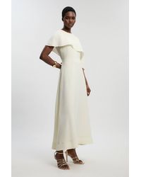 Karen Millen - Soft Tailored Cape Detail Tailored Midi Dress - Lyst