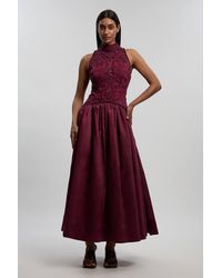Karen Millen - Cornelli Embellished Taffeta Prom Dress - Lyst