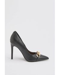 Karen Millen - Leather Stiletto Pointed Toe Heeled Shoe - Lyst