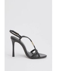 Karen Millen - Leather Strappy Heeled Sandal - Lyst