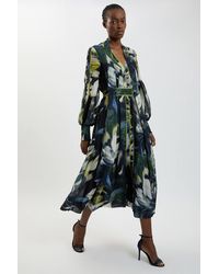 Karen Millen - Petite Viscose Floral Print Woven Maxi Dress - Lyst