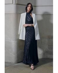 Karen Millen - Tailored Double Breasted Ruched Sleeve Blazer - Lyst
