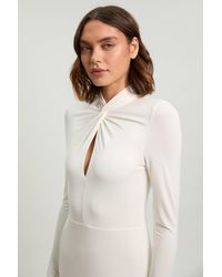 Karen Millen - Long Sleeve Jersey Maxi Dress - Lyst