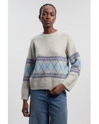 Karen Millen - Premium Alpaca Wool Blend Fairisle Knitted Jumper - Lyst
