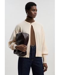 Karen Millen - Wool Blend Knit Cardigan Sweater - Lyst