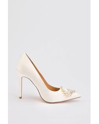 Karen Millen - Satin Stiletto Embellished Heeled Shoe - Lyst