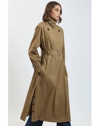 Karen Millen - Funnel Neck Trench Coat - Lyst