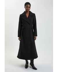 Karen Millen - Petite Wool Tailored Flared Skirt Midi Coat - Lyst
