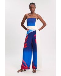 Karen Millen - Soft Tailored Colourblock Tailored Bandeau Jumpsuit - Lyst