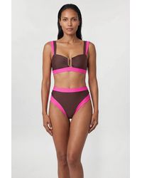 Karen Millen - Contrast Trim Bikini Top - Lyst