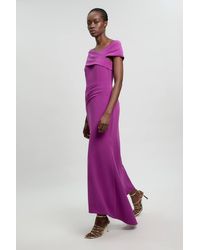 Karen Millen - Compact Stretch Viscose Bandeau Maxi Dress - Lyst